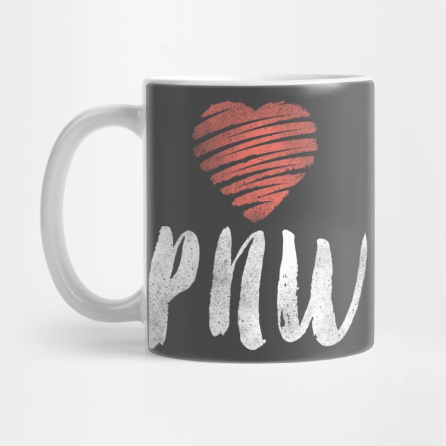 Love PNW - <3 PNW Pacific Northwest T-Shirt by ToothandScaleDesign